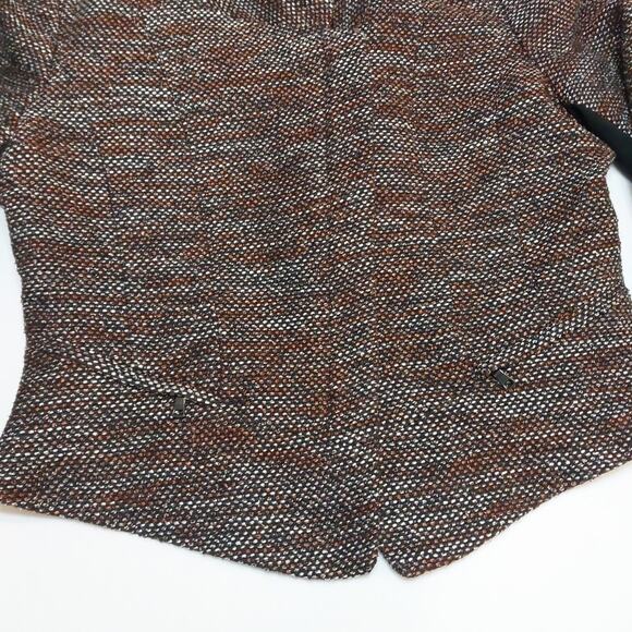 Ann Taylor Black, Brown, White, Pink Blazer Women’s Size 6 Crop Moto Style - Picture 4 of 10